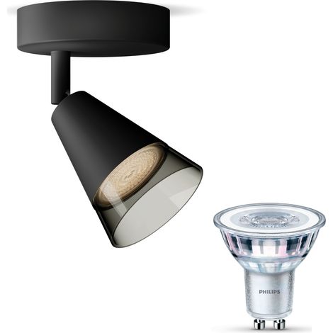 Philips Cleft Spot en saillie à 1 point lumineux GU10 (Noir) - Philips LED GU10 50W Non dimmable (1/5)