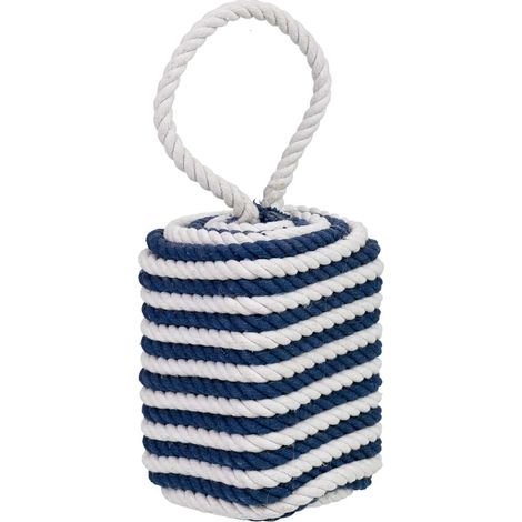 Tope de puerta de algodón marinero azul 12x12x27h cm