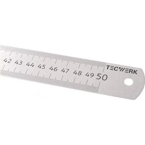 Règle en acier Tecwerk, longueur 500 mm, acier inoxydable, flexible, graduation A = mm/mm - 1 pc. (1/5)