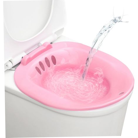 1pc Sitz Bath, PP, 38,5x35,5x9,5 cm, Rose, Pour Toilettes Universelles, Soins Post-Partum (1/5)