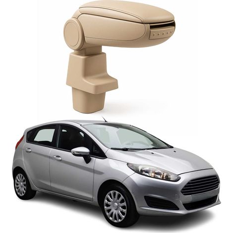 OMAC Accoudoir pour Ford Fiesta 6 2008-2017 - Snap-On - ABS + Simili Cuir - Aucune Perçage ou Installation - Installation Facile Beige (1/5)