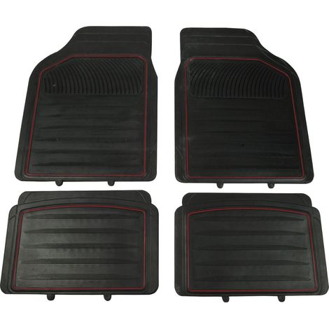 Automatten Set Gummi 4-teilig Schwarz/Rot (1/3)