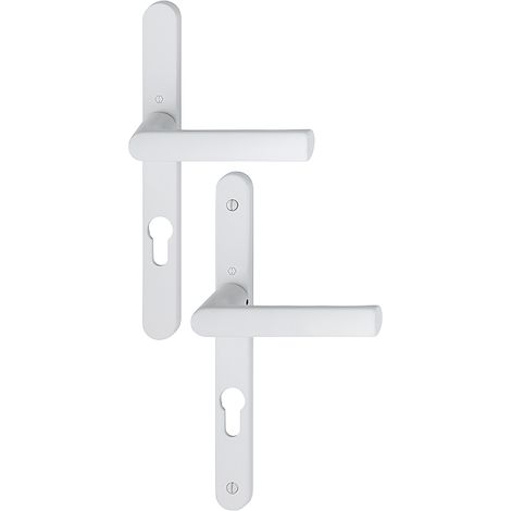 Hoppe – Ensemble de poignées pour portes-fenêtres aluminium – Plaque étroite – Carré 7 – Entraxe 70 mm – Épaisseur 68-77 mm – 12004042 (1/2)