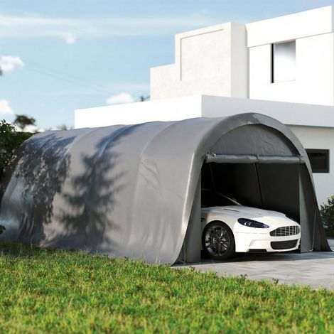 Tettoia/garage per auto 3,6 x 7,2 m, tenda da esterno per riporre auto con pareti laterali rimovibili, grigio scuro