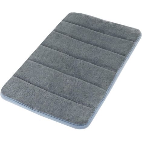 Tapis de Bain Antiderapant, Tapis de Salle de Bain Microfibre Absorption d'eau élevée Lavable, pour Salle de Bain, Cuisine, Chambre, Salon (40 X 60 cm, Gris, 1 Paquet) (1/5)