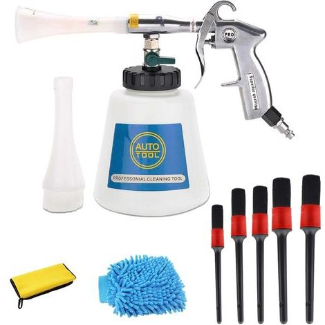 Voiture Pistolet de Nettoyage Intérieur Nettoyant Kit de Lavage 69,2 Bar Air Comprimé Pistolet de Pulvérisation Entretien Intérieur pour Auto Entretien Voiture avec Brosse Nettoyage Voiture (1/5)