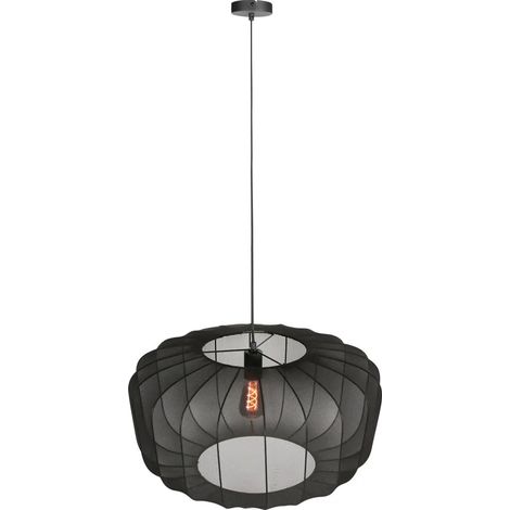 [NEUWERTIG] B-Ware Anne Lighting Pendelleuchte Hängeleuchte Japandi Schwarz Sable Textil Metall E27