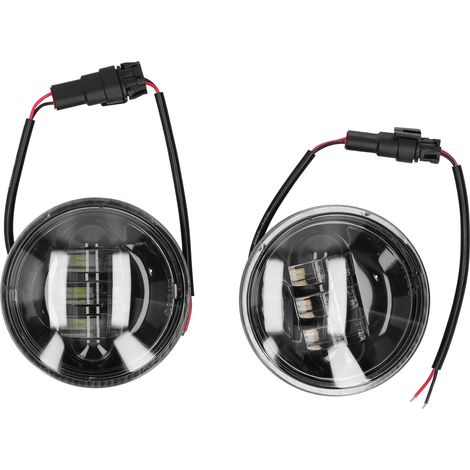 Paire de feux de route LED blancs pour moto, projecteurs antibrouillard noirs, 4,5 pouces ronds, éclairage auxiliaire avant (1/5)