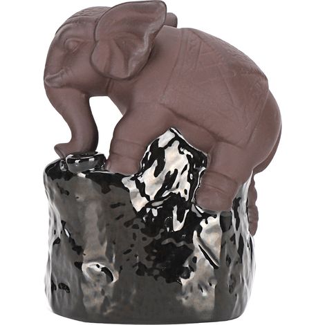 Brûleur d'encens à reflux en céramique en forme d'éléphant, idéal pour l'aromathérapie, la décoration de la maison ou du bureau.