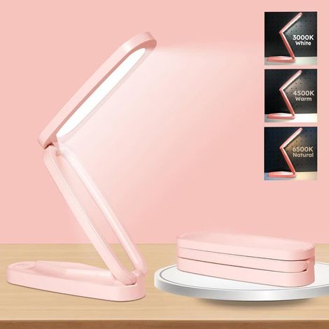 Lampe bureau LED rechargeable sans fil – Pliable, 3 températures couleur – Luminosité réglable – Pour maison, bureau (1/4)
