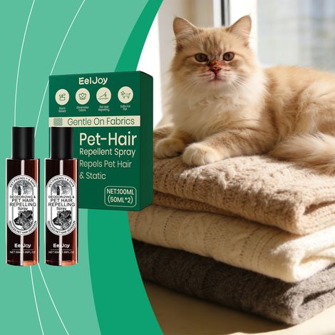 Anti-Pet Hair Spray (Cedar Scent) - Natural, Fresh, and Gentle Fabric Care Spray - 100ml (50ml x 2) (1/5)
