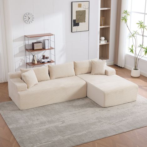 Canapé modulaire 4 places beige chenille (1/5)