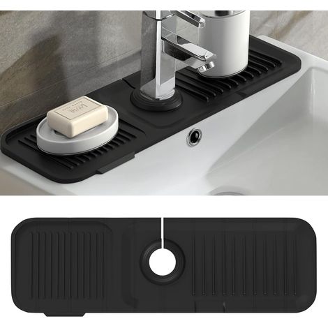 Schwarze Spüle Spritzschutz Wasserhahn Trocknen Silikon Drain Matte Silikon Tropfschale Spüle Silikon Wasserhahn Matte