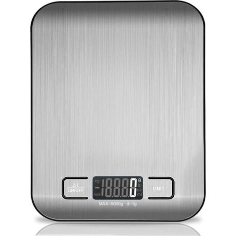 Balance de cuisine numérique, balance de cuisine électronique en acier inoxydable de 5 kg, balance alimentaire élégante et ultra-mince (1/4)