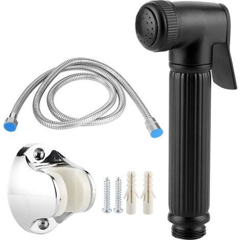 Pulvérisateur de toilette de bidet tenu dans la main, ensemble de pulvérisateur de bidet de toilette de filetage G/2in avec tuyau et support de 4,9 pieds de long pour salle de bain (1/5)