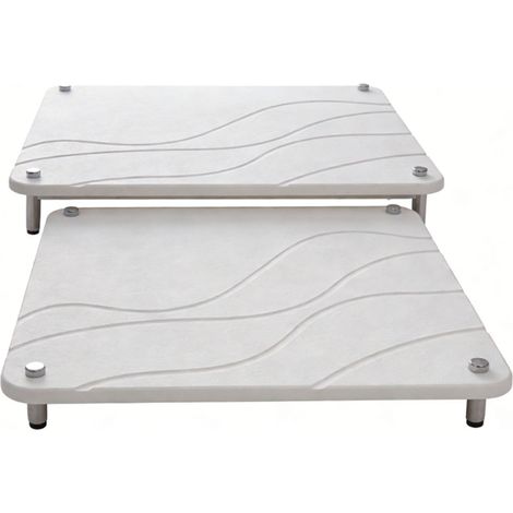 Tapis de séchage en pierre Ultra absorbant rapide pour comptoir de cuisine avec pieds antidérapants blanc 2 pièces (1/5)