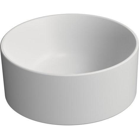 Vasque à poser KUBE X en céramique, dia 32cm, blanc mat (1/3)