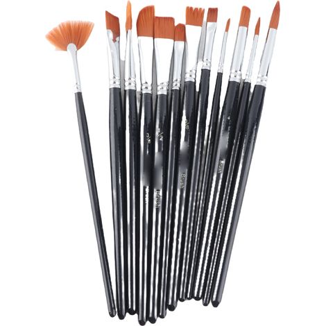 Kit de 12 pinceaux à pointe ronde en nylon pour peinture acrylique, aquarelle et huile (1/5)