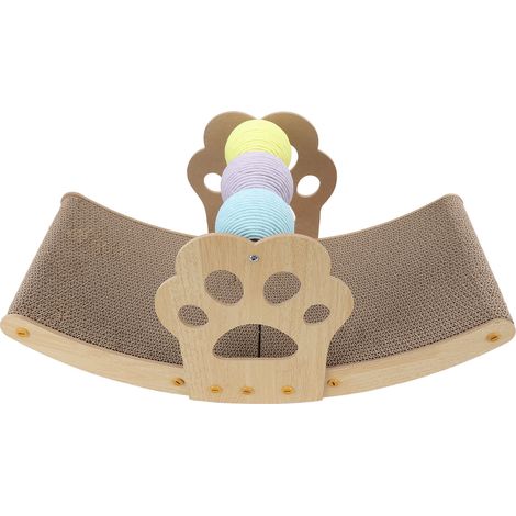 Griffoir pour chat, protection des meubles, repos et jeu, multifonctionnel, en sisal, pour chats d'intérieur, motif balles colorées A (1/5)