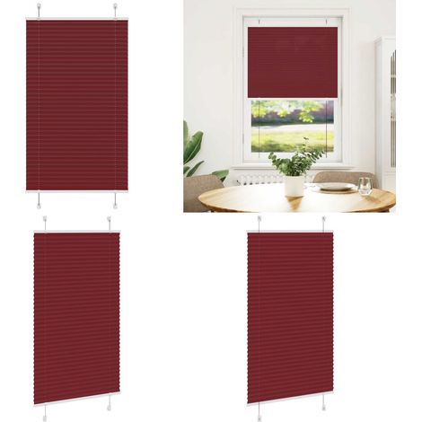 vidaXL Plissee Bordeauxrot 80x100 cm Stoffbreite 79,4 cm Polyester (1/5)