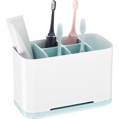 Zahnbürstenhalter, elektrischer Zahnbürstenhalter mit verstellbarem Abstandshalter, großer, abnehmbarer Zahnbürstenhalter-Organizer, für Badezimmer, Dusche, Familie, Kinder (1/5)