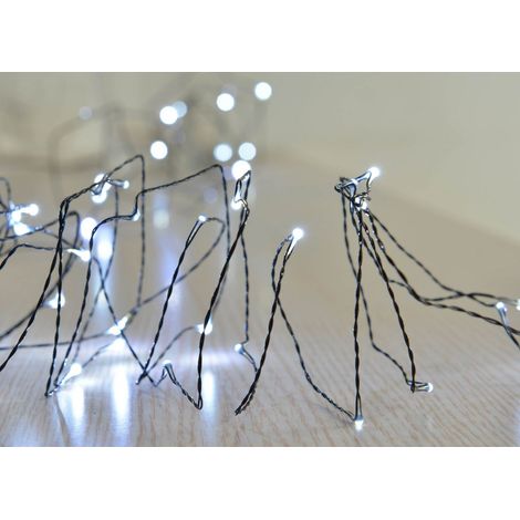 LUCI A LED MINI DI NATALE 200 BIANCO INTERNO ED ESTERNO 20 MT