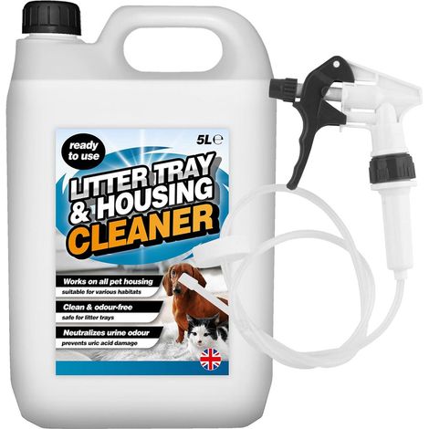 2 x 5L Ready To Use Litter Tray & Housing Cleaner With Convenient Long Hose Trigger