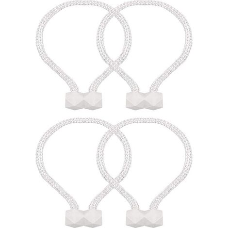 4 attaches magnétiques pour rideaux, blanc, lot de 4. (1/5)