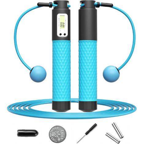 Corde À Saut Poids - Poignées Lourdes Avec Compteur Numérique - Pour Entraînement Cardio À Domicile Ou En Salle - 1 Pièce (1/5)