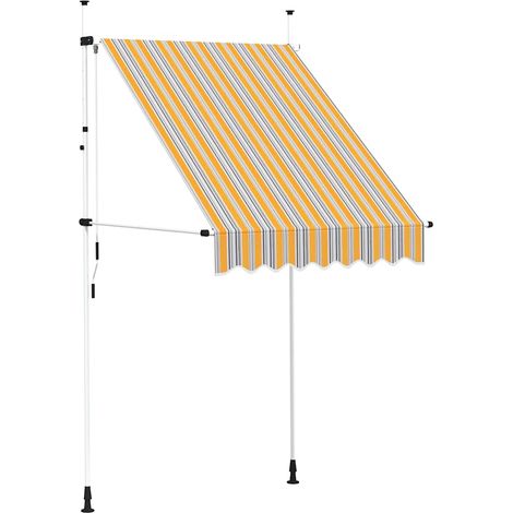 Maison Exclusive - Tenda da Sole Retrattile Manuale 150 cm a Strisce Blu e Gialle