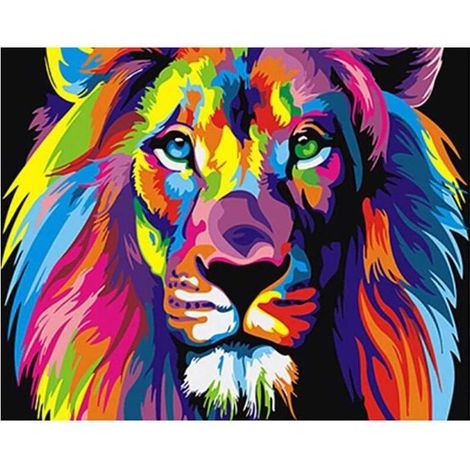 Peinture par Numéros - Style 24 - Lion - 40x50cm - Sans Cadre - Art Mur (1/3)