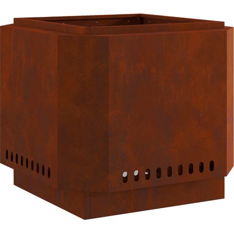 Foyer sans fumée Marron 58 x 58 x 51 cm Acier patiné (1/5)