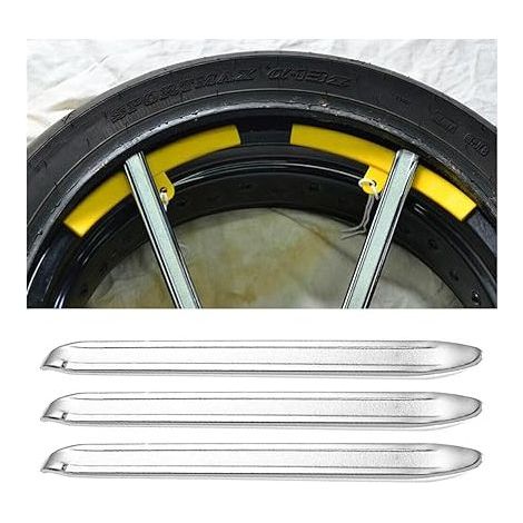 3-teiliges Reifenheber-Set, Reifenheber aus Metall für Fahrräder, Reifenheber für Roller, Reifenheber aus Metallstahl für Autos/Motorräder, Reparaturwerkzeug zum Entfernen oder Wechseln von Reifen (1/5)
