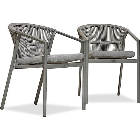 GAMBI - Set di 2 poltrone da giardino - Grigio antracite - REMARQUABLE