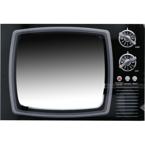 Rechteckiger schwarzer TV-Glasspiegel cm60x40