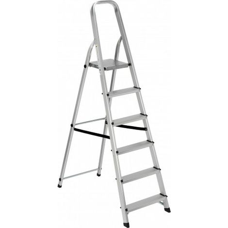 Scala in alluminio 6 gradini antiscivolo 105x47x172h cm Fredi Revete