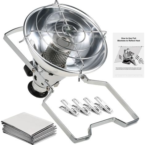 Réchaud à gaz portable pour le camping d'hiver, mini-chauffage à gaz adapté aux tentes de pêche et de chauffage d'extérieur en hiver. Réchauds de cuisine portables. (1/5)