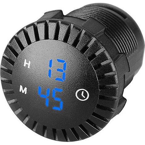 Horloge numérique tactile 12V/24V pour automobile, bateau, moto, affichage LED heures minutes (bleu) (1/5)