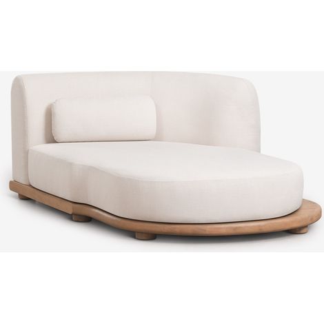 Módulo chaise longue derecho para sofá modular de jardín en madera de acacia Gerard SKLUM (1/5)
