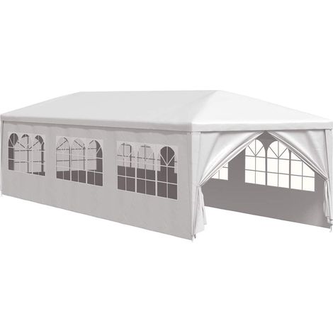 Tente de réception, Pavillon, Pergola, Tente de jardin, 3 x 9 m Blanc OIB3743E (1/5)
