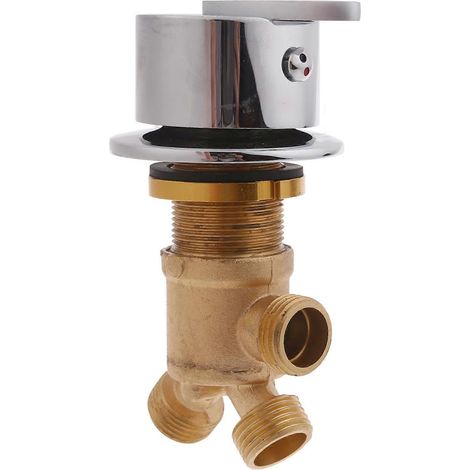 Robinets d'eau en cuivre 1/2" pour salles de bain adultes, vannes de contrôle d'eau chaude et froide, robinets de baignoire en laiton, interrupteurs pour la maisonValve B (1/5)