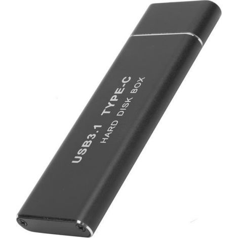 Boîtier SSD M.2 NGFF - Adaptateur USB 3.1 Type-C - Compatible Clé B - Aluminium - Pour SSD 2230/2242/2260/2280 - 1 Pièce (1/4)