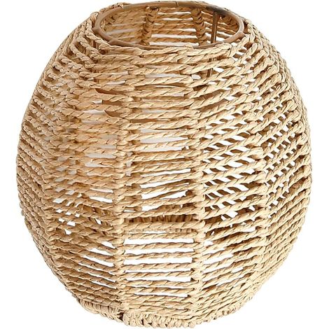Hanging Lampshade, Bohemian Rattan Paper Hanging Lampshade, Hand Woven Hanging Lampshade for Living Room Kitchen Bedroom Restaurant Dining Room (1/3)