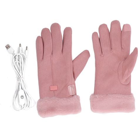 1 paire de gants chauffants électriques, gants chauffants USB à doigts complets pour femmes, gants chauds d'hiver pour le cyclisme en extérieur (1/5)