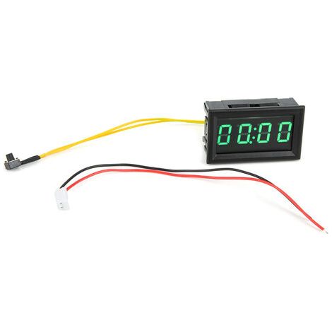 Reloj electrónico digital LED luminoso para coche, accesorio decorativo (verde) (1/5)