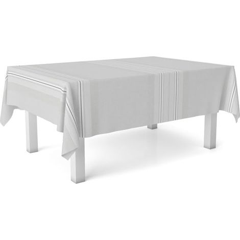 Nappe Toile cirée Anti-Taches Lavable Ronde 140 cm Oslo Blanc (1/4)