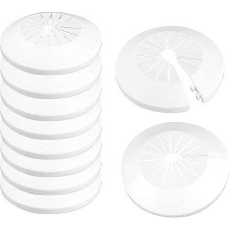 Rosetones para tuberías de calefacción, color blanco - 10 unidades - diámetro 10-25 mm (1/5)