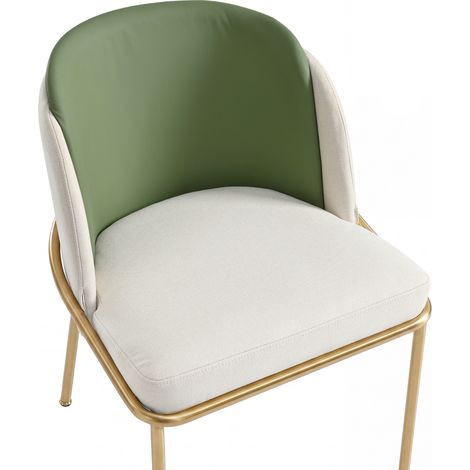 Set di 4 sedie da pranzo moderne in similpelle PVC, gambe dorate e piedini regolabili (1/5)