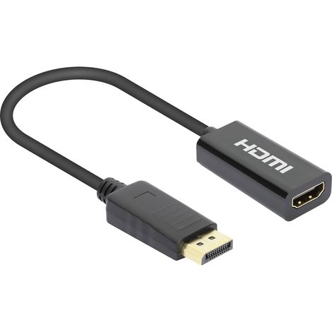 Manhattan 153713 DisplayPort Adaptateur [1x HDMI femelle - 1x DisplayPort mâle] noir 15 cm D392082 (1/5)