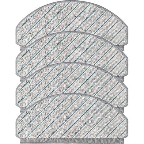 Lot de 4 chiffons de nettoyage en microfibre pour ECOVACS pour Deebot N20 / N20 PLUS / N20 PRO PLUS - Retire efficacement la saleté des poils d'animaux (1/3)